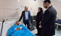 عیادت رئیس دانشگاه علوم پزشکی زاهدان از مجروحان حادثه تروریستی صبح امروز زاهدان 