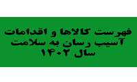 ابلاغ فهرست کالاها و اقدامات آسیب رسان به سلامت سال 1402